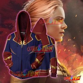 Captain Marvel Hoodie-Carol Danvers Jacket-Zip up hoodie