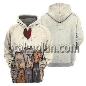 Cat 3D All Over Printed T-Shirt Hoodie 1
