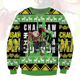 Chainsaw Man 3D Printed Ugly Christmas Sweatshirt