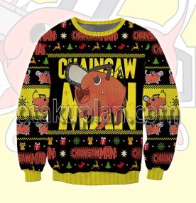 Chainsaw Man Pochita 3D Printed Ugly Christmas Sweatshirt