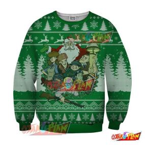 Christmas New Year Winter Story 3D Print Ugly Christmas Sweatshirt Green