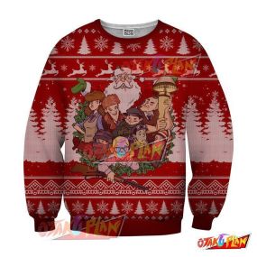 Christmas New Year Winter Story 3D Print Ugly Christmas Sweatshirt Red