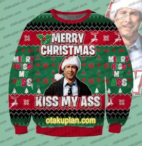 Clark Griswold Kiss My Ass 3D Print Ugly Christmas Sweatshirt