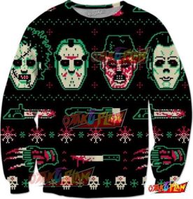 Classic Horror 3D Print Ugly Christmas Sweatshirt