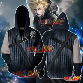 Final Fantasy VII Cloud Strife Hoodie Cosplay Jacket Zip Up