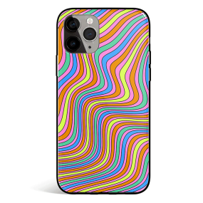 Colorful Waves Tempered Glass iPhone Case