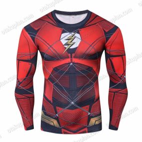 Comic Barry Allen Long Sleeve Compression Shirt For Men