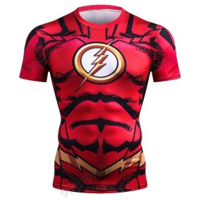 Comic Barry Allen Short Sleeve Compression Shirt For Men