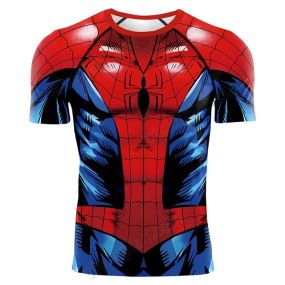 Comic Style Parker Short Sleeve Compression Shirt For Men