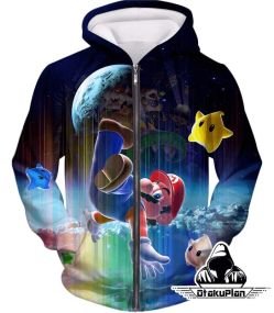 Cool Super Mario 3D World Awesome Graphic Promo Zip Up Hoodie Mario010