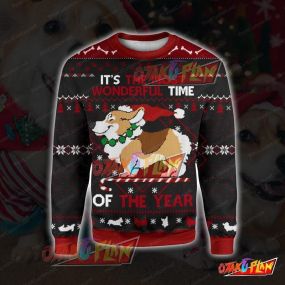 Corgi Wonderful 3D Print Ugly Christmas Sweatshirt