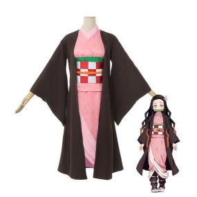 Anime Demon Slayer Nezuko Kamado kimono Cosplay Costume