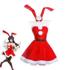 Anime Rascal Does Not Dream of Bunny Girl Senpai Mai Sakurajima Bunny Girl Christmas Cosplay Costumes