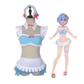 Anime ReZero Starting Life in Another World Rem Swimsuit Cosplay Costume