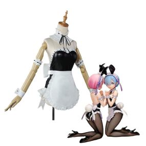 Anime ReZero Starting Life in Another World Rem and Ram Bunny Girl Cosplay Costume
