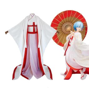 Anime ReZero Starting Life in Another World Rem Japanese Wedding Dress Cosplay Costume