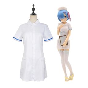 Anime ReZero Starting Life in Another World Rem Nurse Suit Cosplay Costume