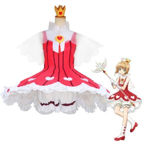 Anime Cardcaptor Sakura Clear Card OP 2 Sakura Kinomoto Rose Heart Dress Cosplay Costumes