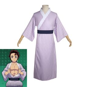 Anime Demon Slayer Tanjiro Kamado Kimono Pajamas Cosplay Costumes