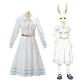Anime Beastars Haru White Long Sleeve Dress Cosplay Costume