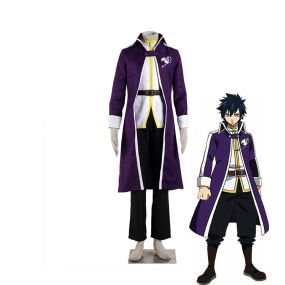 Anime Natsu Team Gray Fullbuster Purple Cosplay Costume