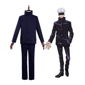 Anime Satoru Gojo Outfits Cosplay Costume with Blindfold