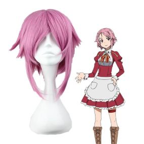 Anime SAO Sword Art Online Shinozaki Rika Lisbeth Short Pink Cosplay Wigs