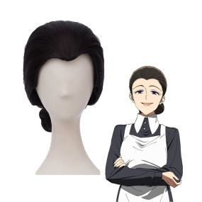 Anime The Promised Neverland Mama Isabella Short Black Cosplay Wigs