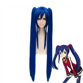Anime Wendy Marvell Dark Blue Long Cosplay Wigs