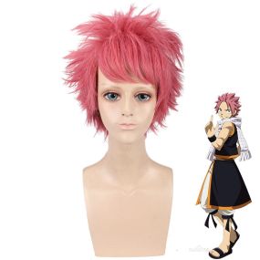 Anime Etherious Natsu Dragneel Pink Short Cosplay Wigs