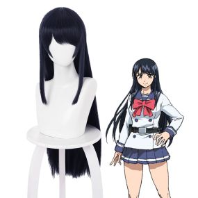 Anime High-Rise Invasion Yuri Honjo Long Dark Blue Cosplay Wigs