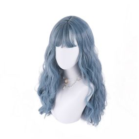 Ladies Fashion Long Blue Wavy Sweet Lolita Wig
