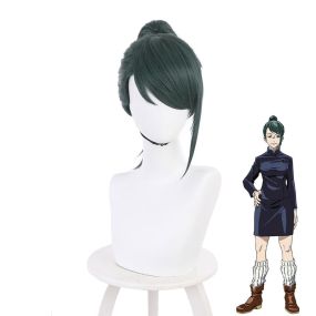 Anime 0 Movie Maki Zenin Long Dark Green Cosplay Wigs