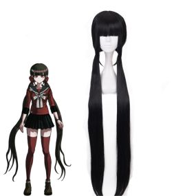 Anime Danganronpa V3 Killing Harmony Maki Harukawa Black Long Cosplay Wigs