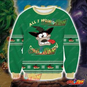 Crash Bandicoot V2 3D Print Ugly Christmas Sweatshirt