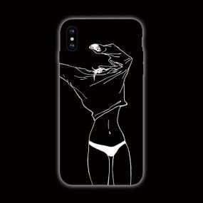 Creative Hand Drawing Line drawing Tempered Glass iPhone Case