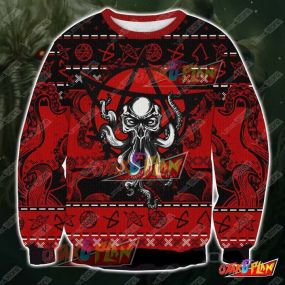 Cthulhu Red 3D Print Ugly Christmas Sweatshirt