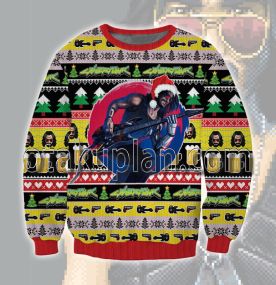 Cyberpunk 2077 Johnny Silverhand Play Guitar 3D Printed Ugly Christmas Sweatshirt