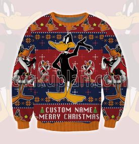 Daffy Duck 3D Printed Custom Name Ugly Christmas Sweatshirt