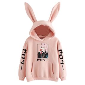Darling In The Franxx Zero Two Sprite Can Bunny Ears Hoodie BM20086