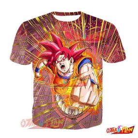Dragon Ball Fist from the Heavens Super Saiyan God Goku T-Shirt