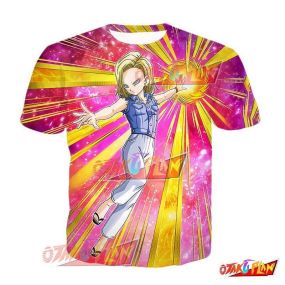 Dragon Ball Inexhaustible Fighting Power Android 18 T-Shirt