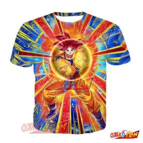 Dragon Ball Gods Effortless Controlling Aura Super Saiyan God Goku T-Shirt