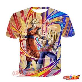 Dragon Ball Resurrected Saiyans Super Saiyan Goku (Angel) & Super Saiyan Vegeta(Angel) T-Shirt