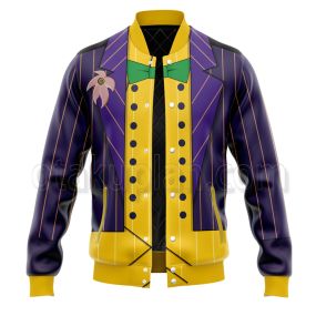 Dc Arkham Asylum Joker Yellow And Purple Cosplay Varsity Jacket