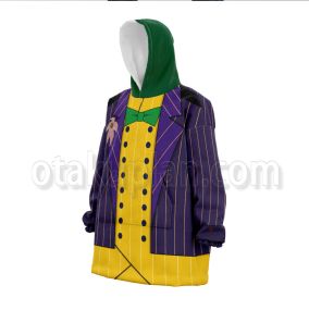 Dc Arkham Asylum Joker Yellow And Purple Snug Blanket Hoodie