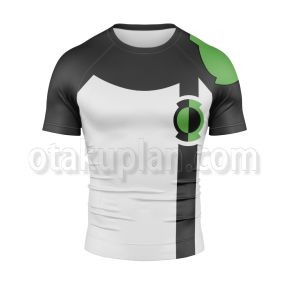 Dc Green Lantern White And Black Cosplay Short Sleeve Compression Shirt