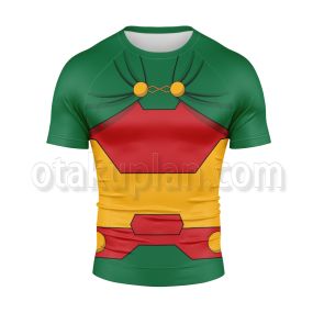 Dc Mister Miracle Green Cosplay Short Sleeve Compression Shirt