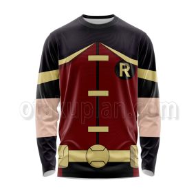 Dc Robin Red And Black Cosplay Long Sleeve Shirt