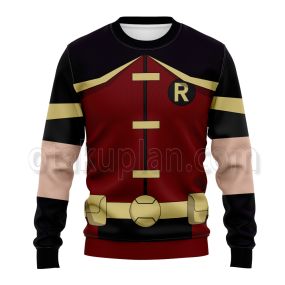 Dc Robin Red And Black Cosplay Sweatshirt